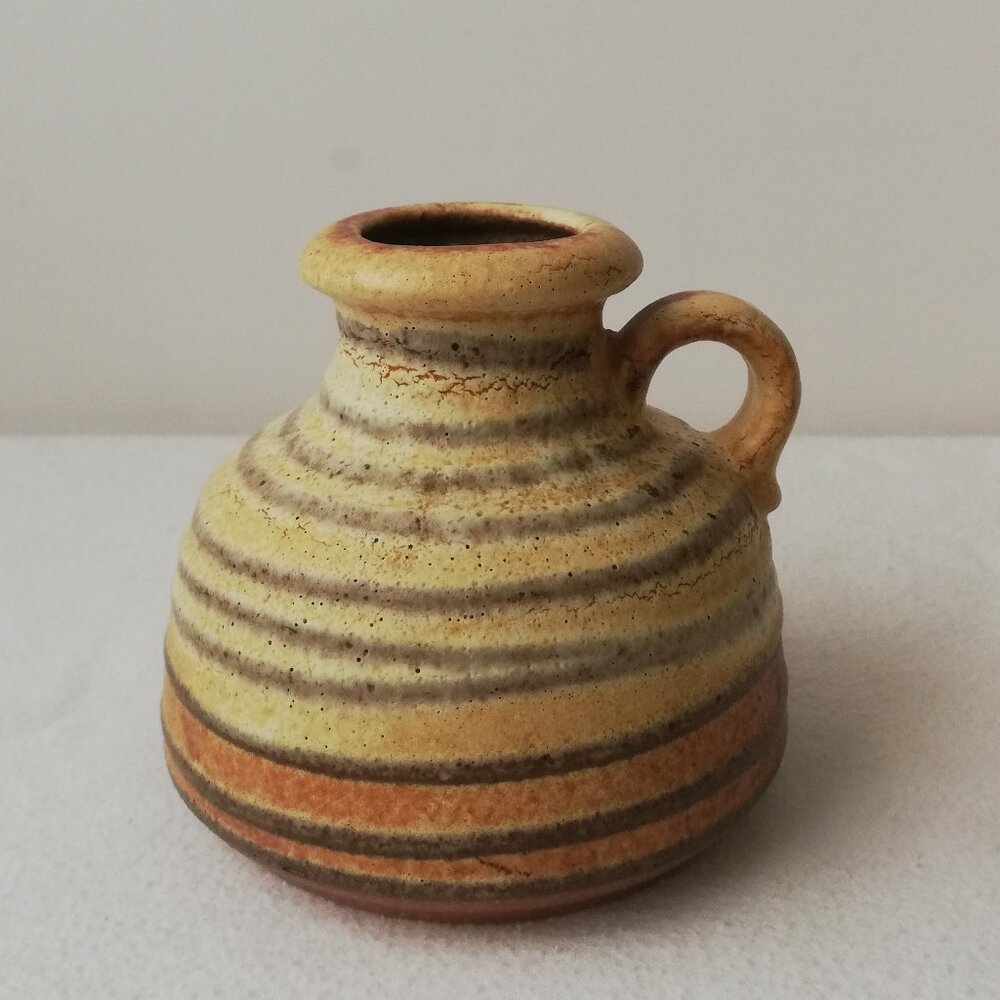 Vintage West Germany Rustic Pottery Scheurich 493-10 Vessel Vase Jug